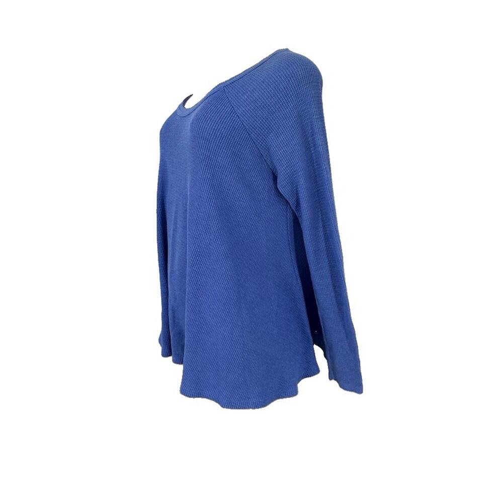 WE THE FREE PEOPLE Small Women Blue Malibu Thermal Long Sleeve Top Flare L39 - Picture 2 of 8